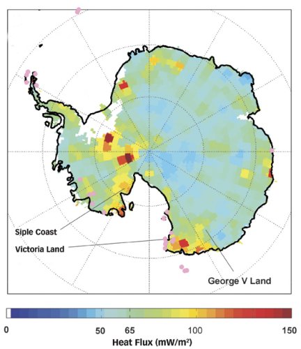 Icy Heat: Satellites look at heat flow through Antarctica's crust