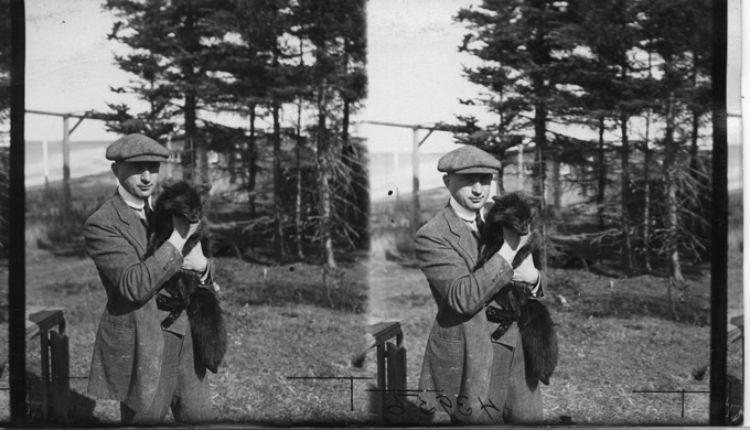 Leo Frank holding a fox