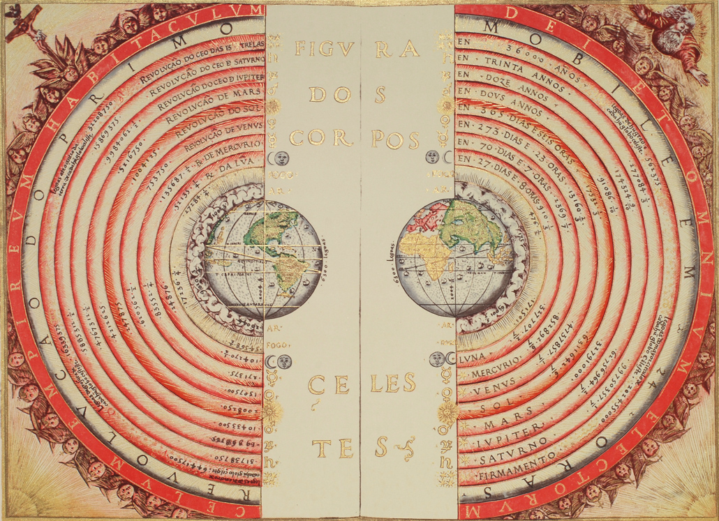 historical illustration of the Earth at the center of the universe