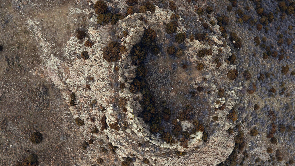 aerial images of asteroid impacts